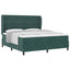 Box spring seng med hovedgærde Mørkegrøn 200 x 180 cm Fløjl