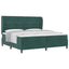 Box spring seng med hovedgærde Mørkegrøn 200 x 200 cm Fløjl