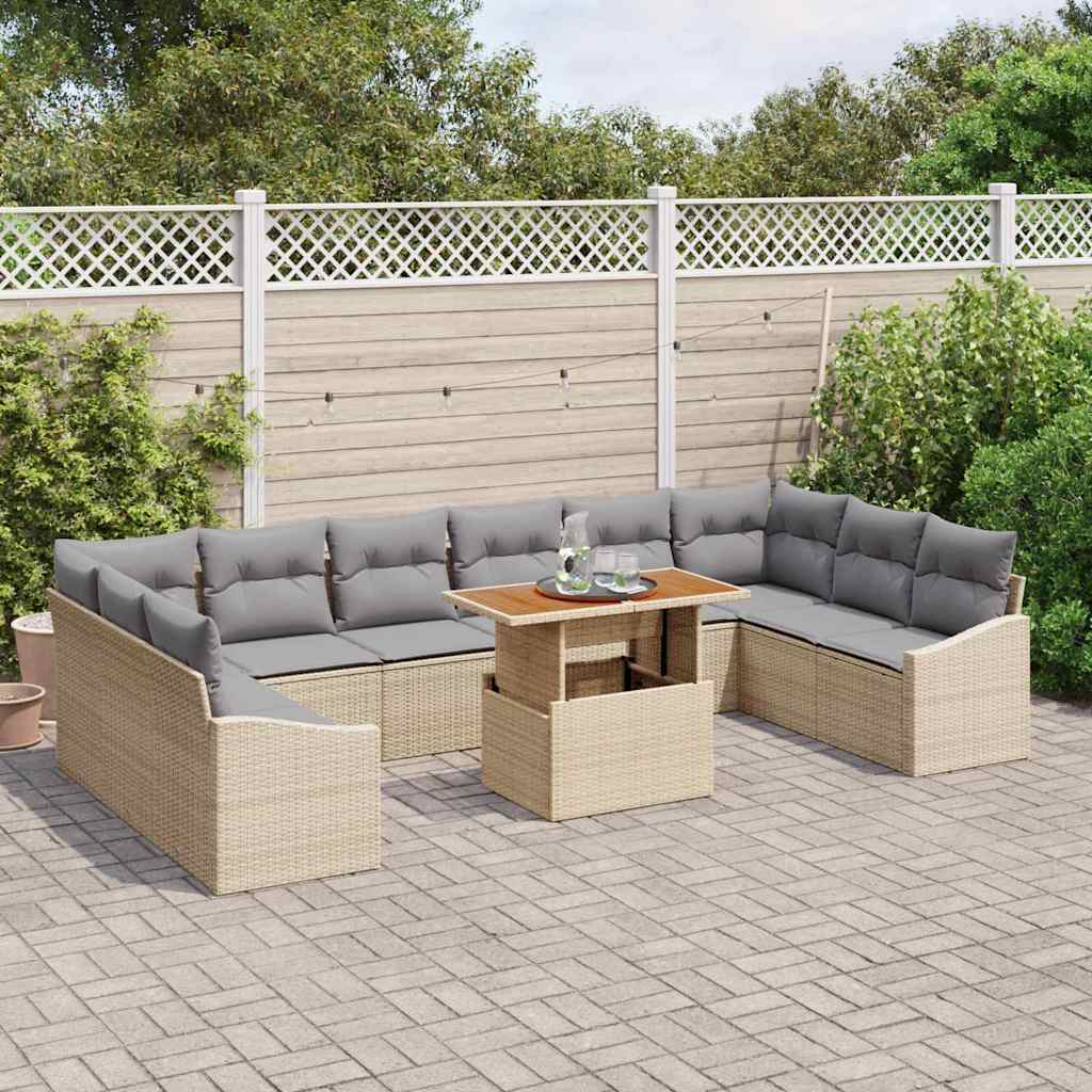 Havesofa Sæt 11 stk. Beige og grå