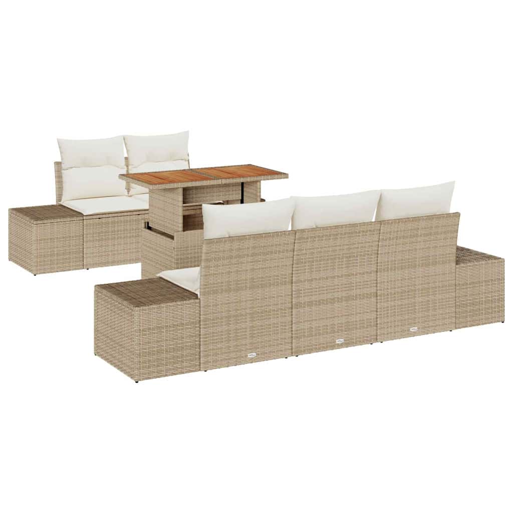 Havesofa Sæt 6 stk. Beige og creme