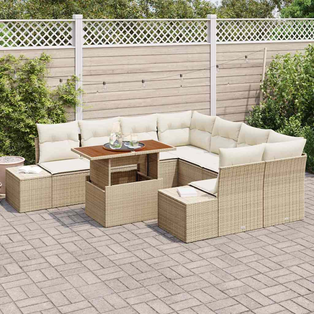 Havesofa Sæt 9 stk. Beige og creme
