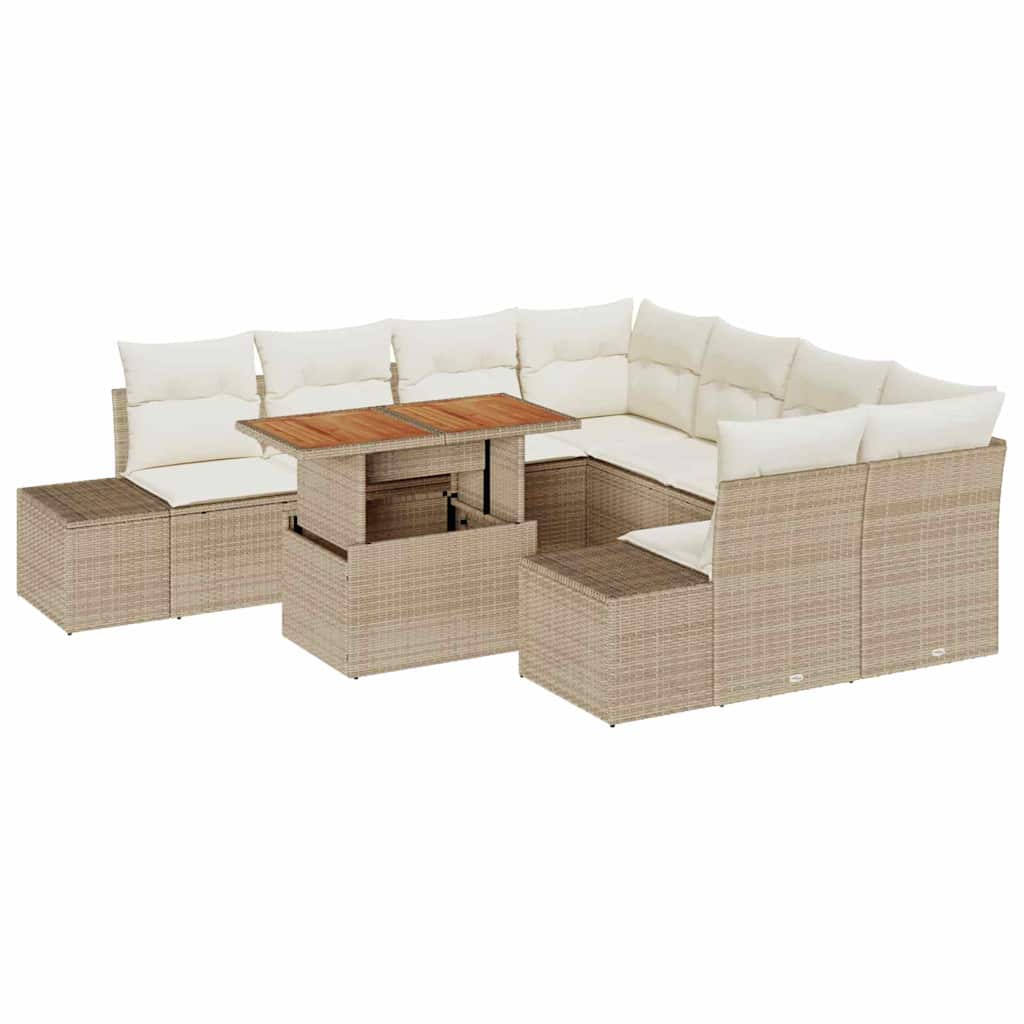 Havesofa Sæt 9 stk. Beige og creme