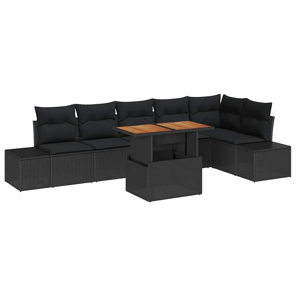 Havesofa Sæt 7 stk. Sort og Brunt