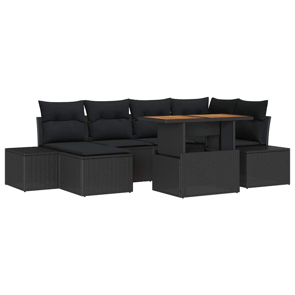 Havesofa Sæt 7 stk. Sort og Brunt