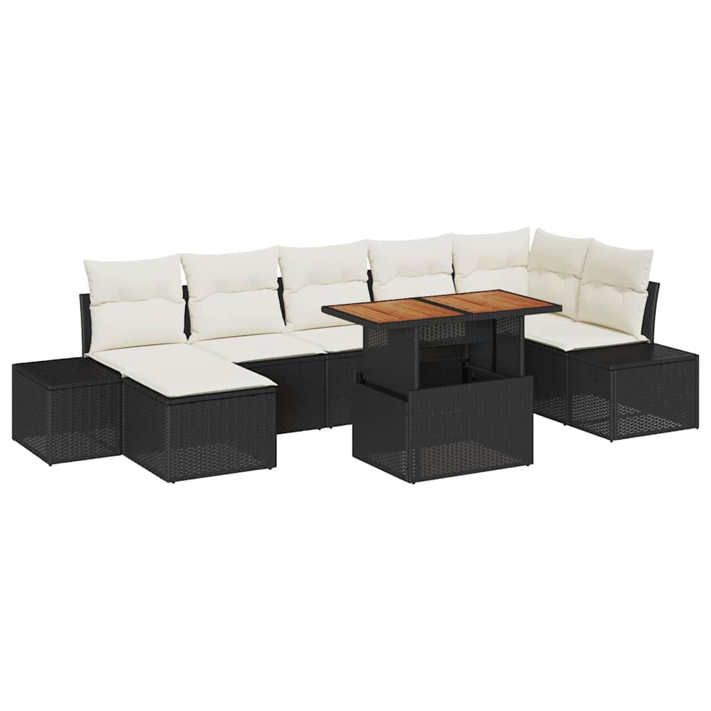 Havesofa Sæt 8 stk. Sort og Cream