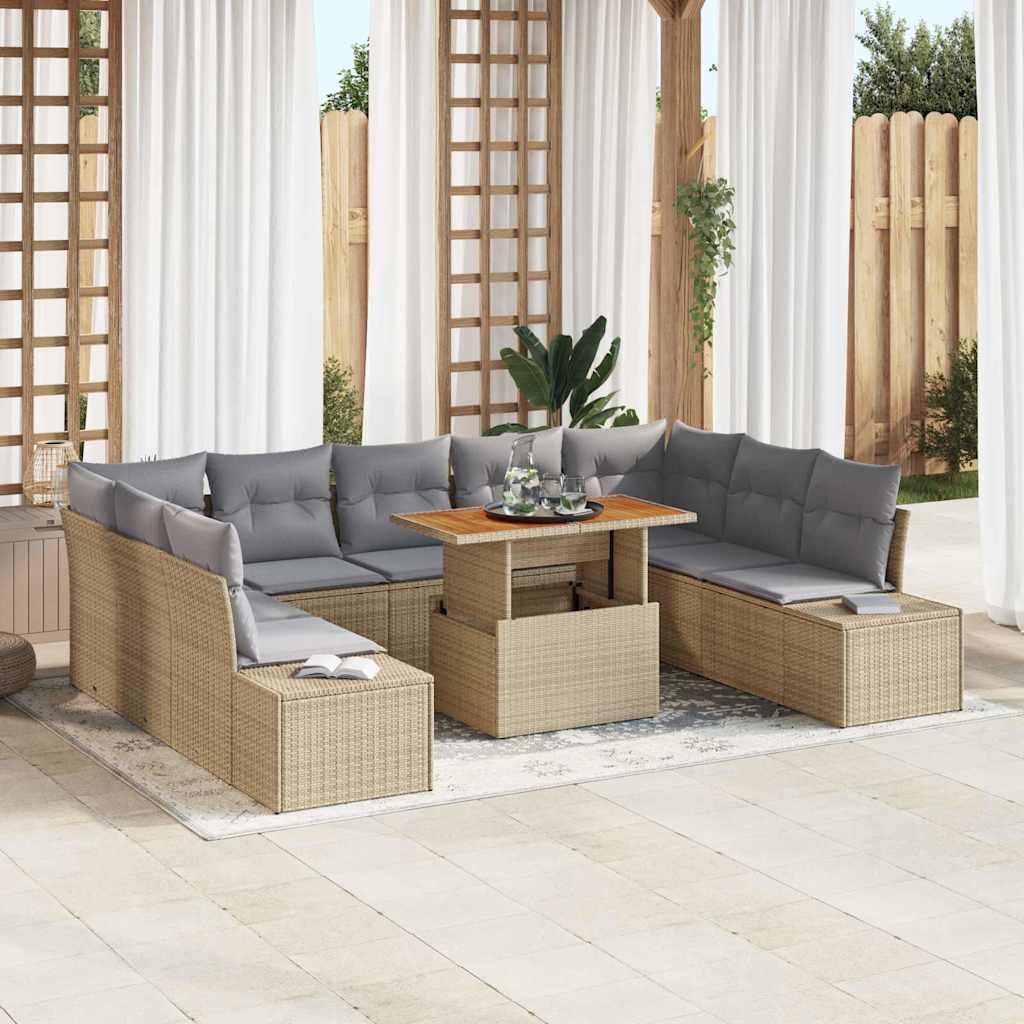 Havesofa Sæt 10 stk. Beige og grå