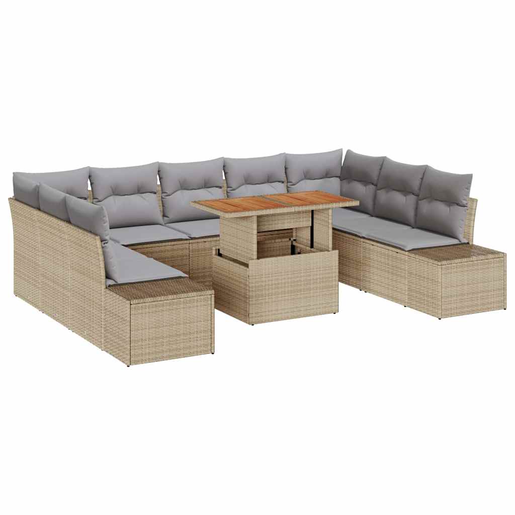 Havesofa Sæt 10 stk. Beige og grå