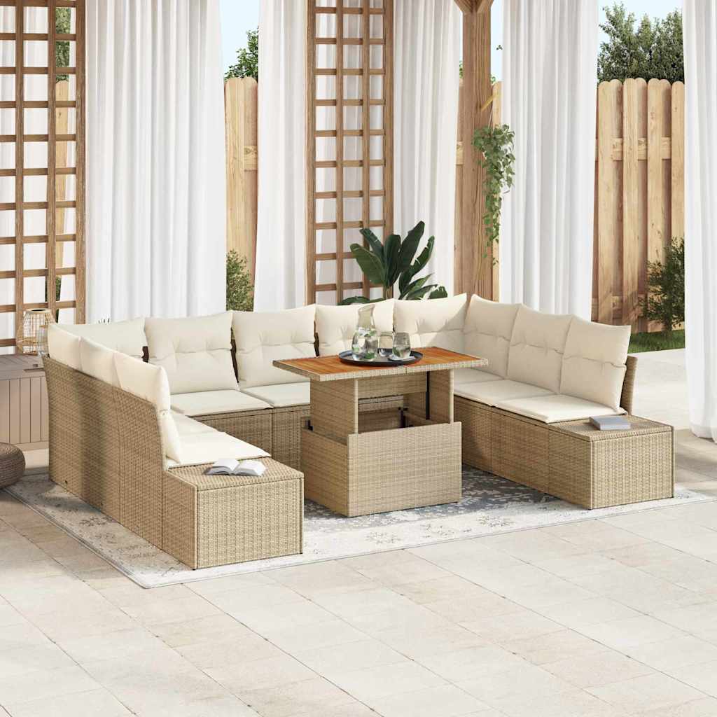 Havesofa Sæt 10 stk. Beige og creme