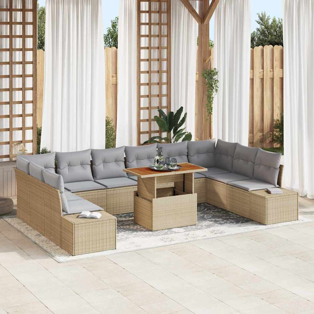 Havesofa Sæt 11 stk. Beige og grå