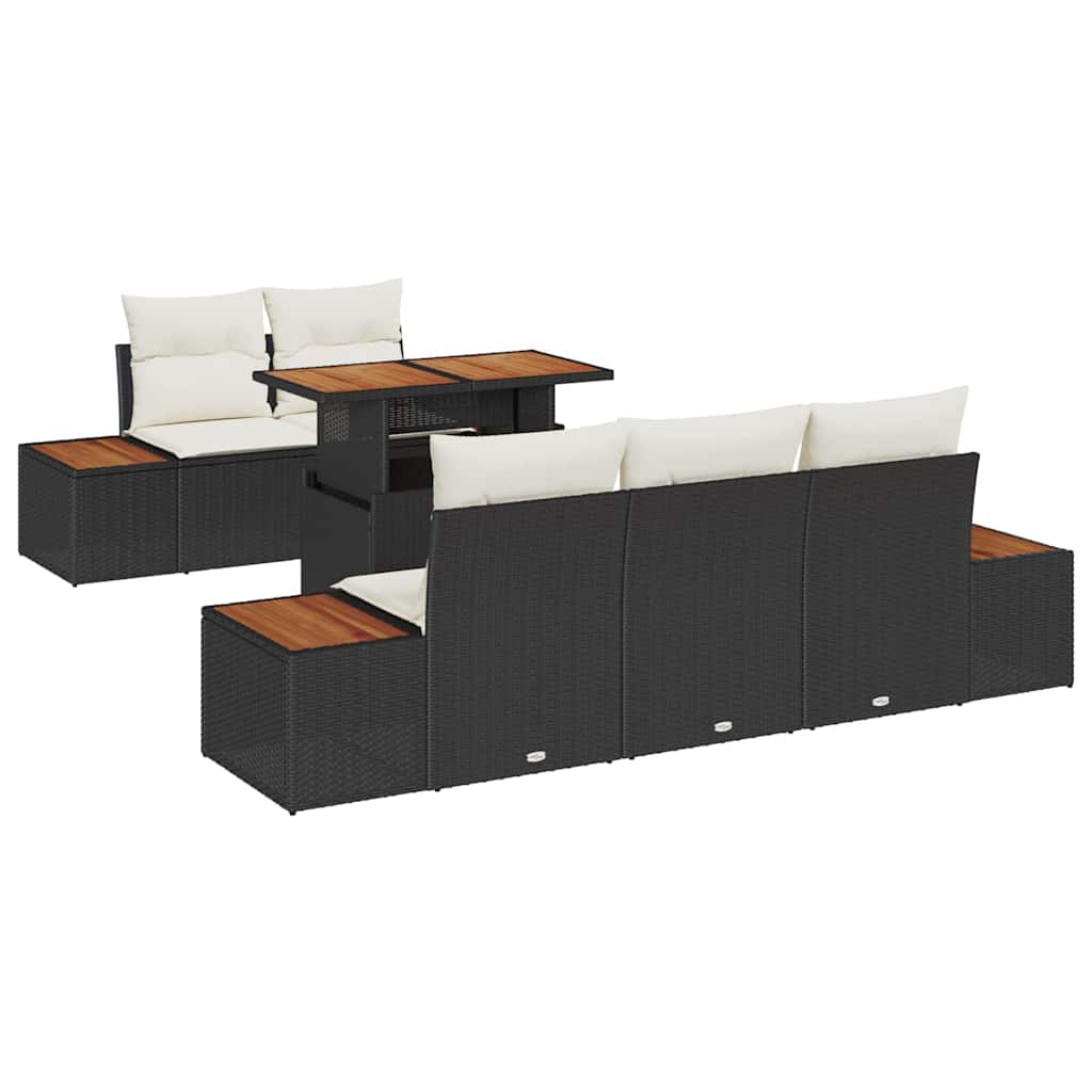 Havesofa Sæt 6 stk. Sort og Beige