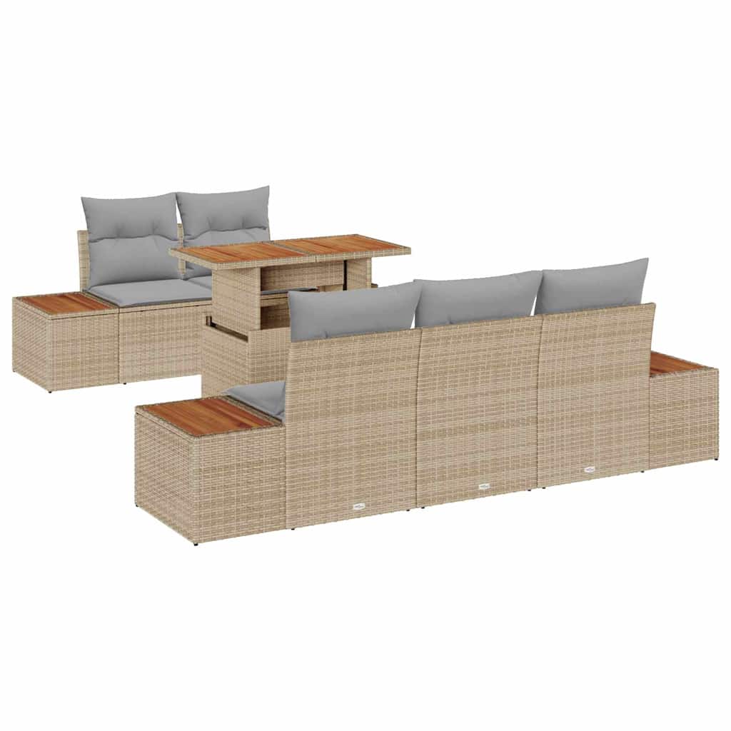 Havesofa Sæt 6 stk. Beige og grå