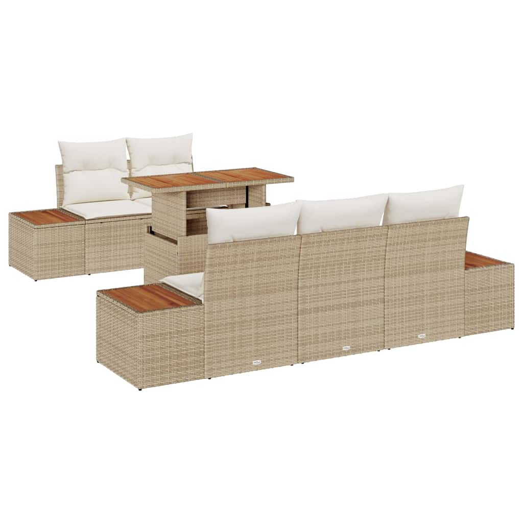 Havesofa Sæt 6 stk. Beige og creme