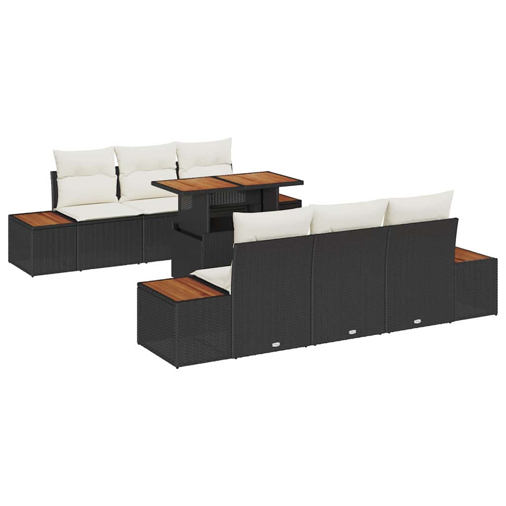 Havesofa Sæt 7 stk. Sort og Beige