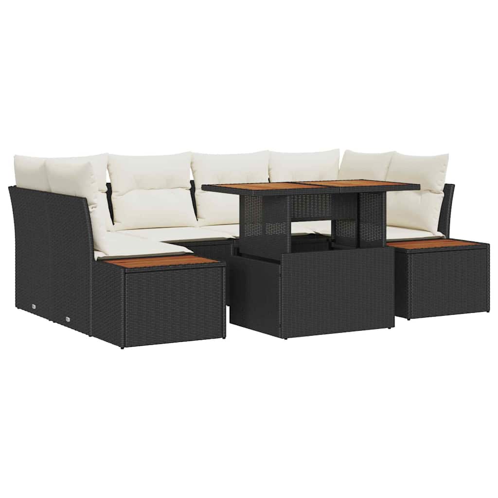 Havesofa Sæt 9 stk. Sort og Beige