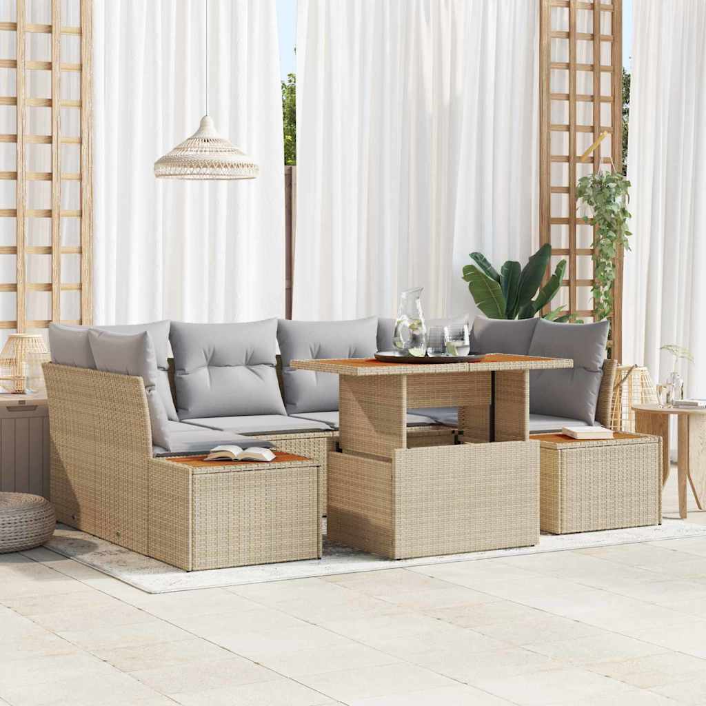 Havesofa Sæt 9 stk. Beige og grå