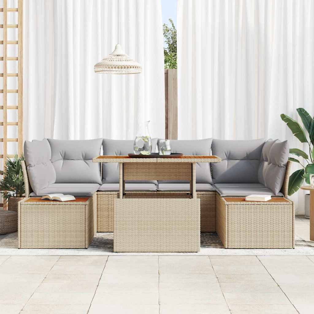 Havesofa Sæt 9 stk. Beige og grå