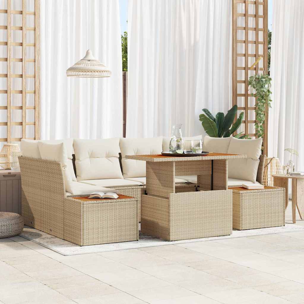 Havesofa Sæt 9 stk. Beige og creme