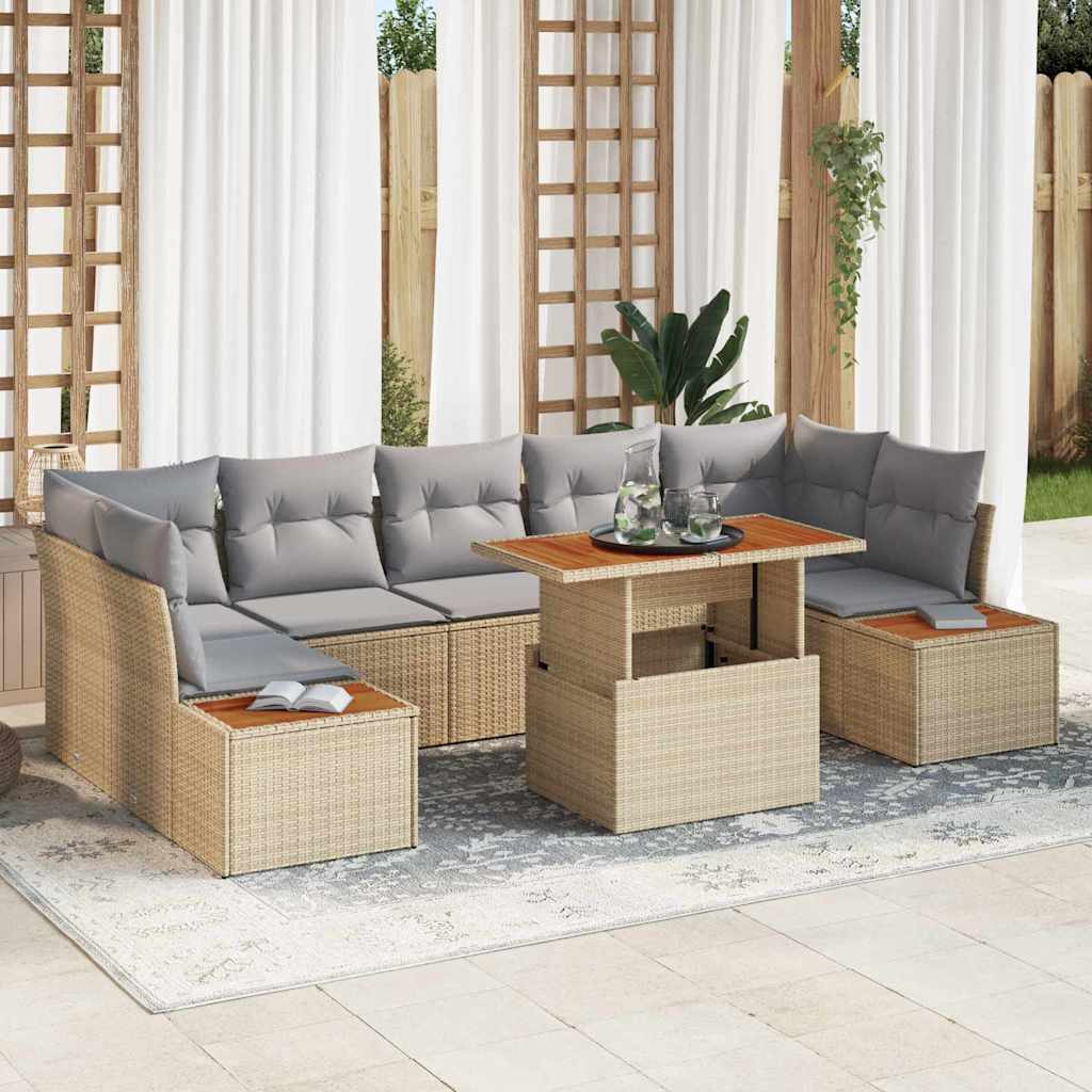Havesofa Sæt 8 stk. Beige og grå