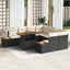 Havesofa Sæt 9 stk. Sort polyrattan