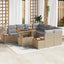 Havesofa Sæt 9 stk. Beige polyrattan