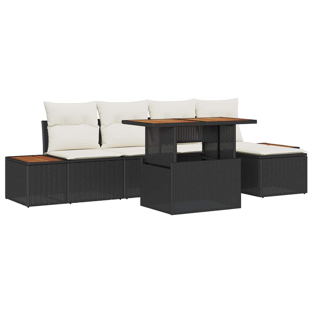 Havesofa Sæt 6 stk. Sort og Beige