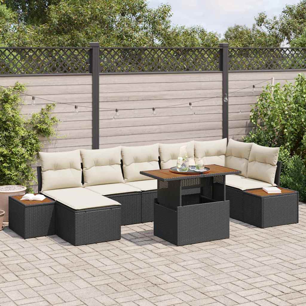 Havesofa Sæt 8 stk. Sort og Beige