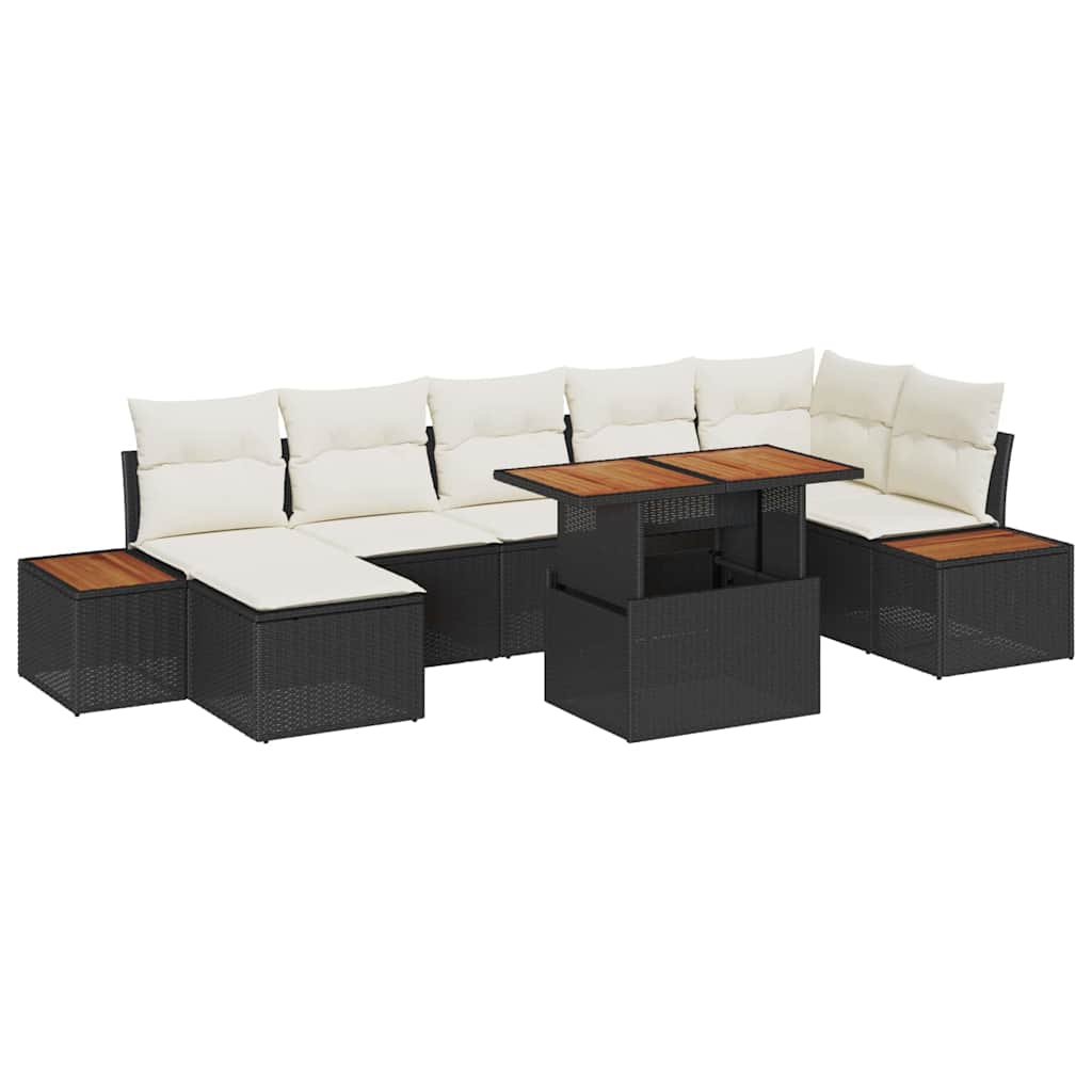 Havesofa Sæt 8 stk. Sort og Beige