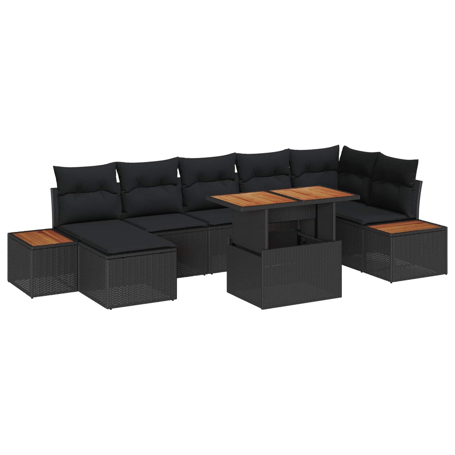 Havesofa Sæt 8 stk. Sort og Brunt