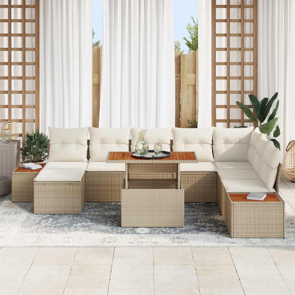 Havesofa Sæt 9 stk. Beige og creme