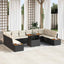 Havesofa Sæt 11 stk. Sort polyrattan