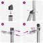 Einbetonierter Zaunpfosten 26 stk. Sølv Pulverlakeret stål