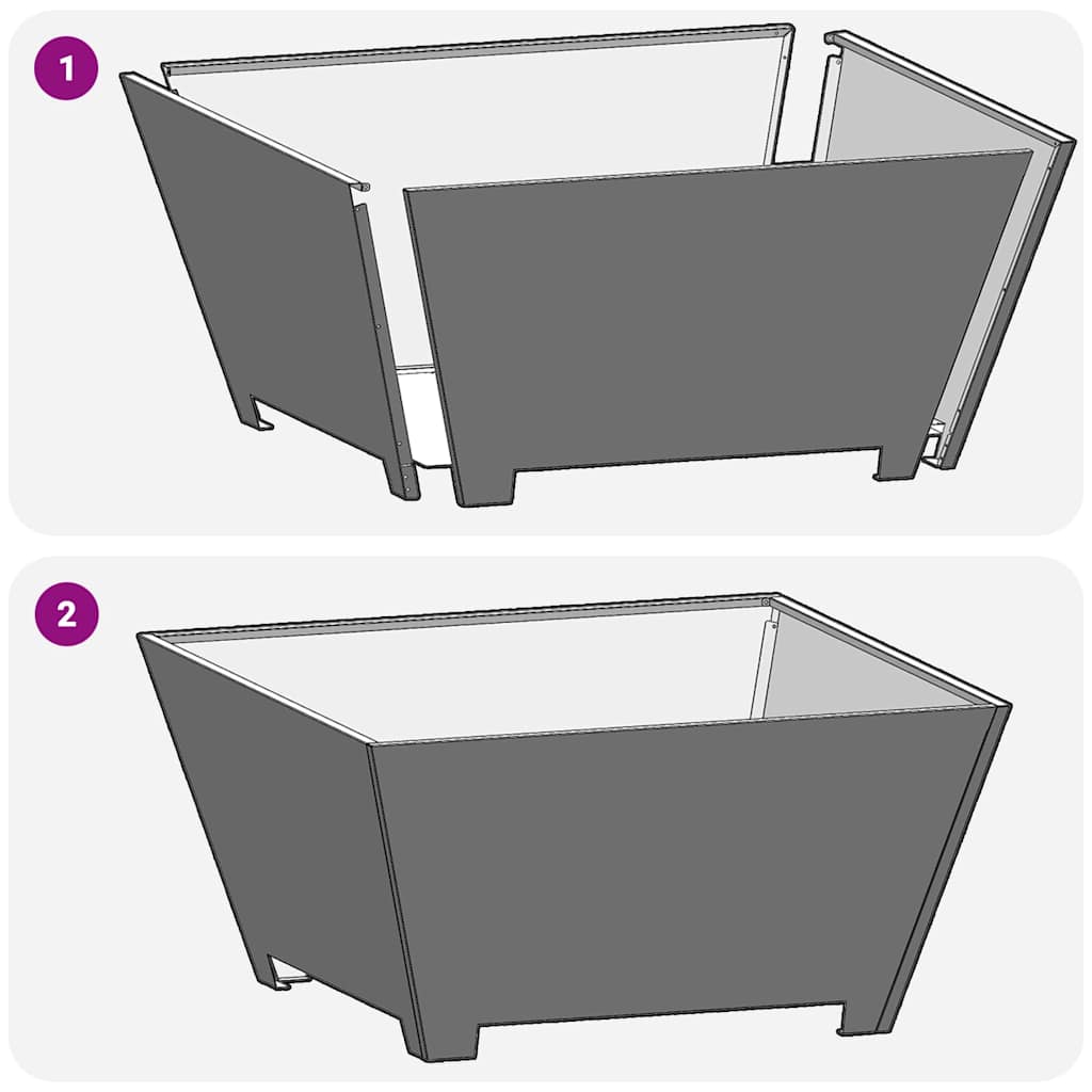 Ildskål Sort 80 x 80 x 40 cm Cortenstål