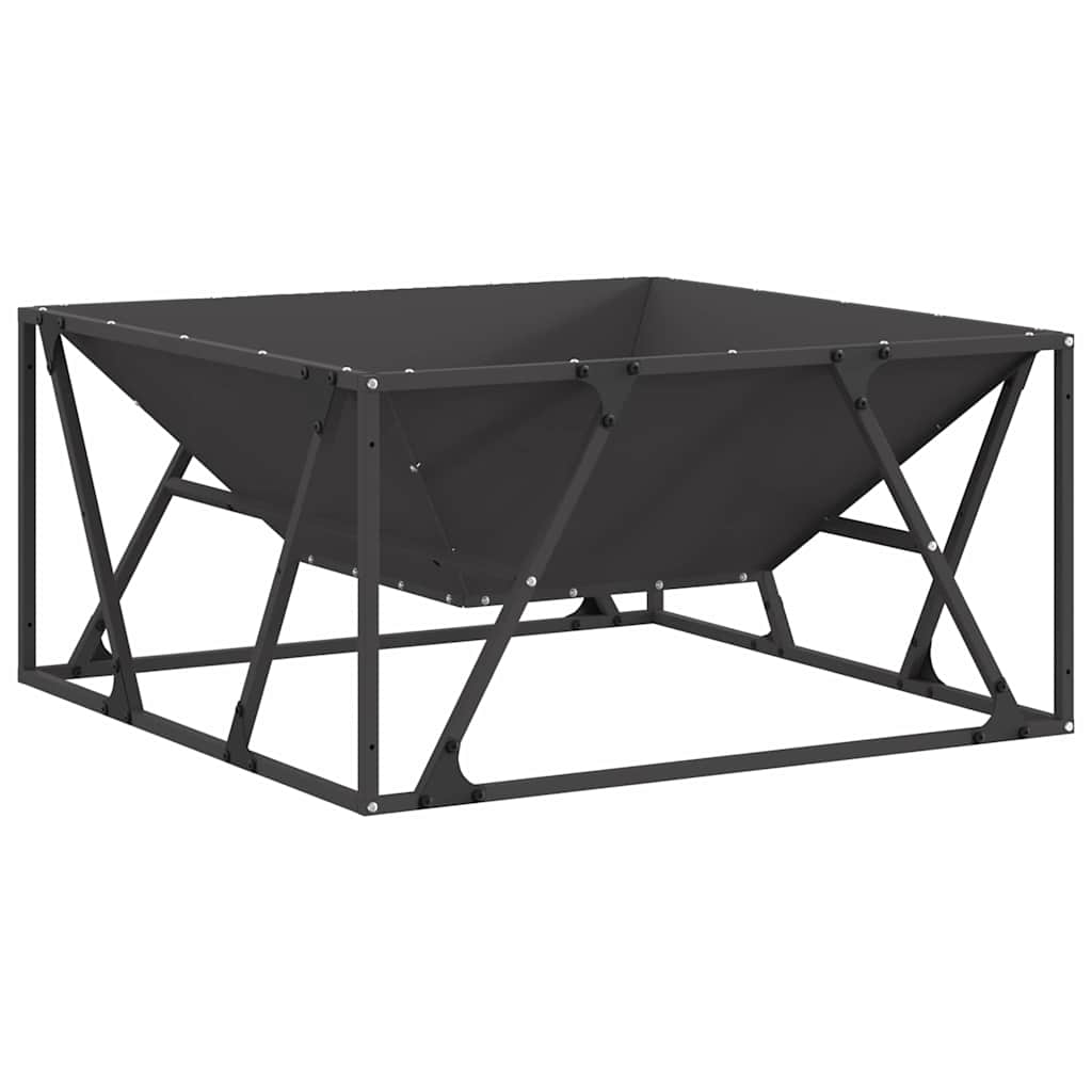 Ildskål Sort 80 x 80 x 40 cm Cortenstål