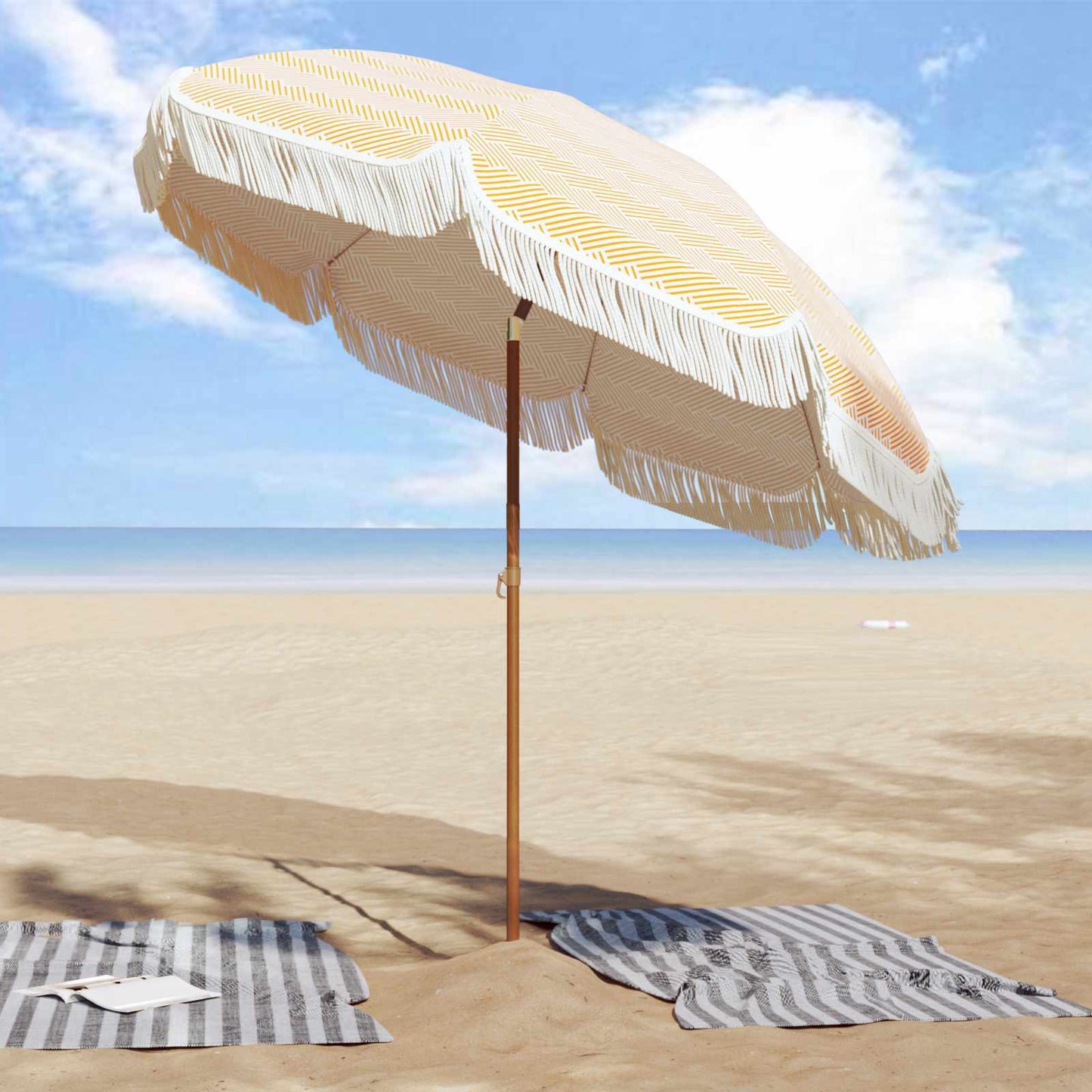 Strand Parasol 205 x 205 x 210 cm Polyester og Stål Rund
