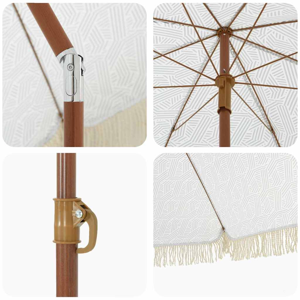 Strand Parasol 160 x 160 x 196 cm Polyester og Stål Rund