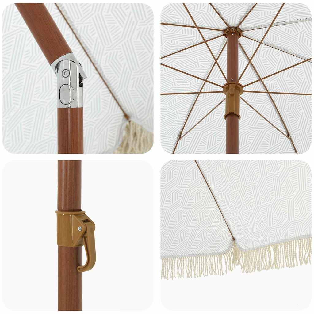 Strand Parasol 205 x 205 x 210 cm Polyester og Stål Rund