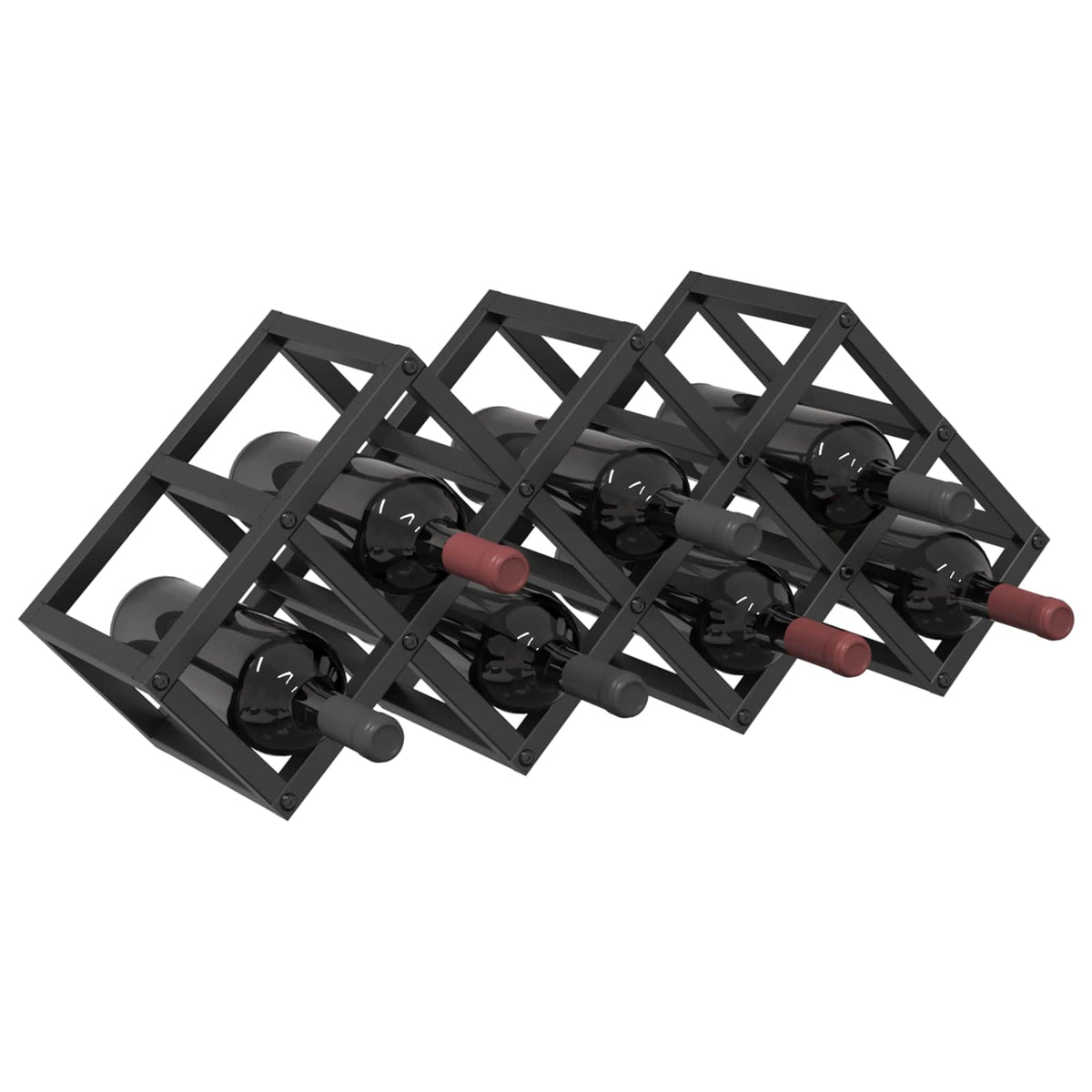 Vinfad Sort eg 63 x 16,5 x 25 cm Pulverlakeret stål