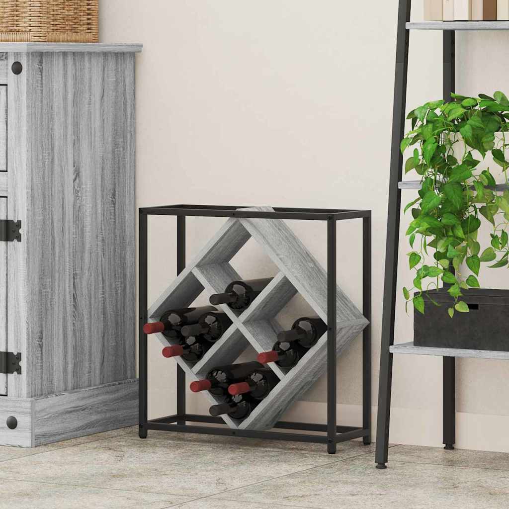 Vinfad 16 flasker Konstrueret træ Grå Sonoma