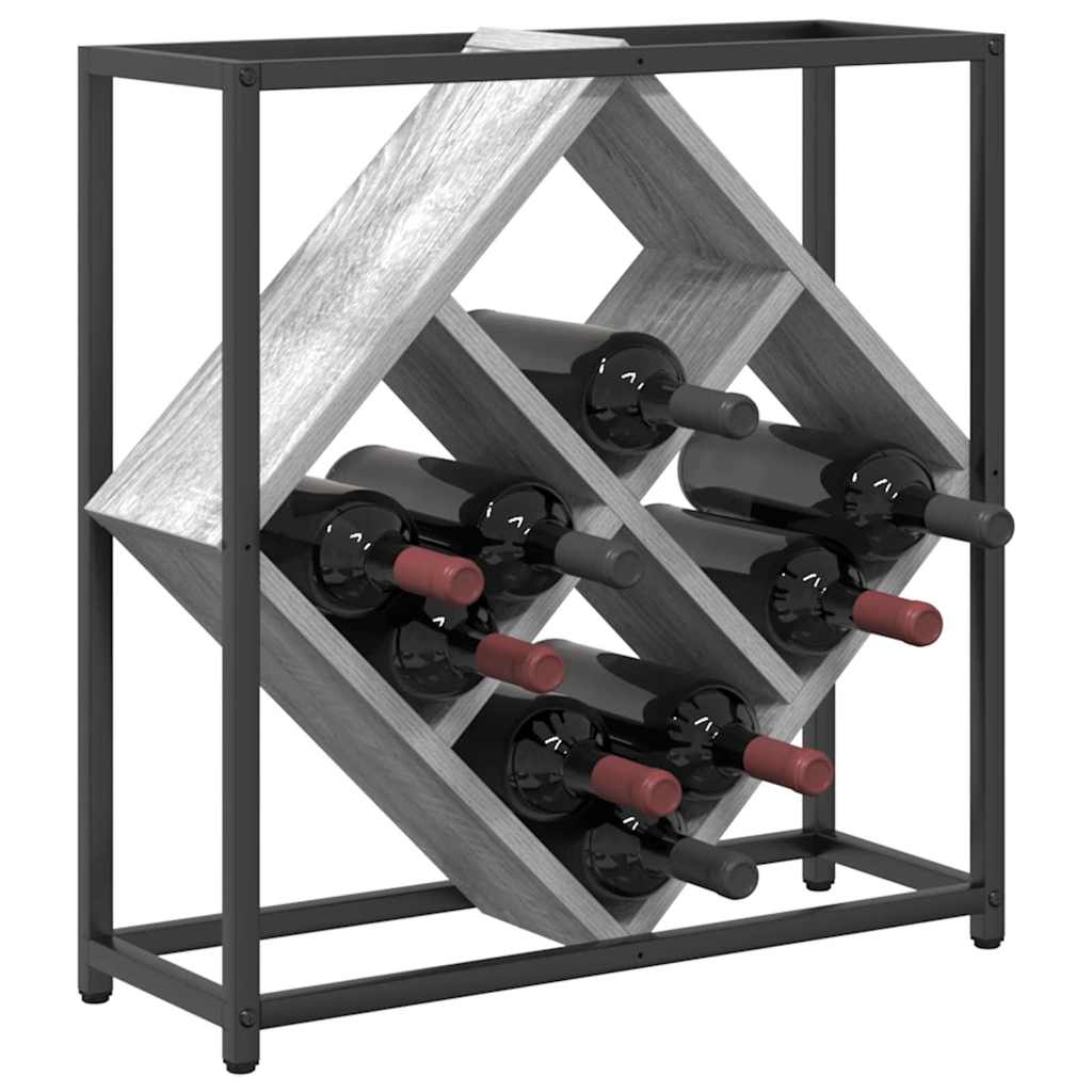 Vinfad 16 flasker Konstrueret træ Grå Sonoma