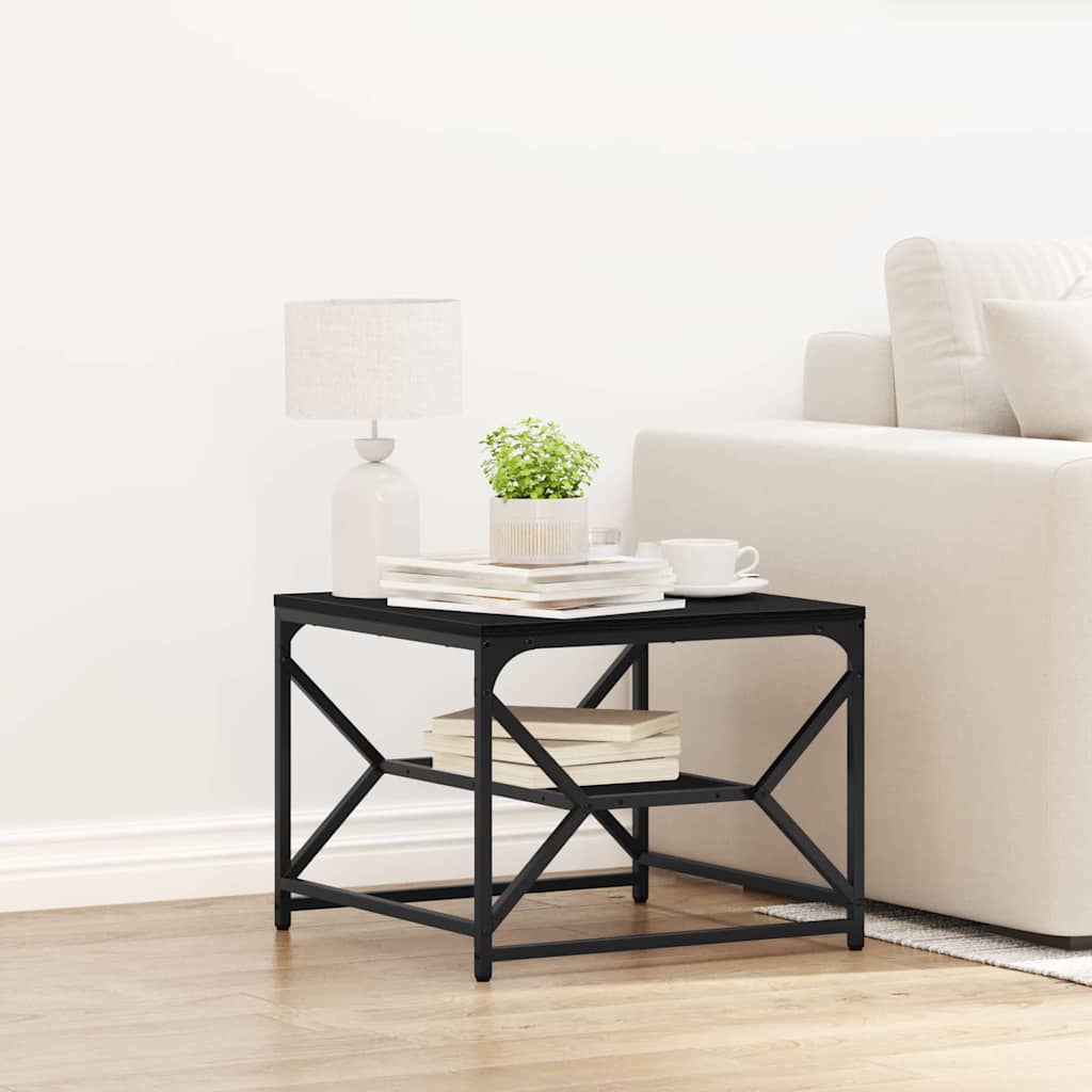 Sofabord Sort eg 51 x 50 x 40 cm Ingeniørtræ og stål