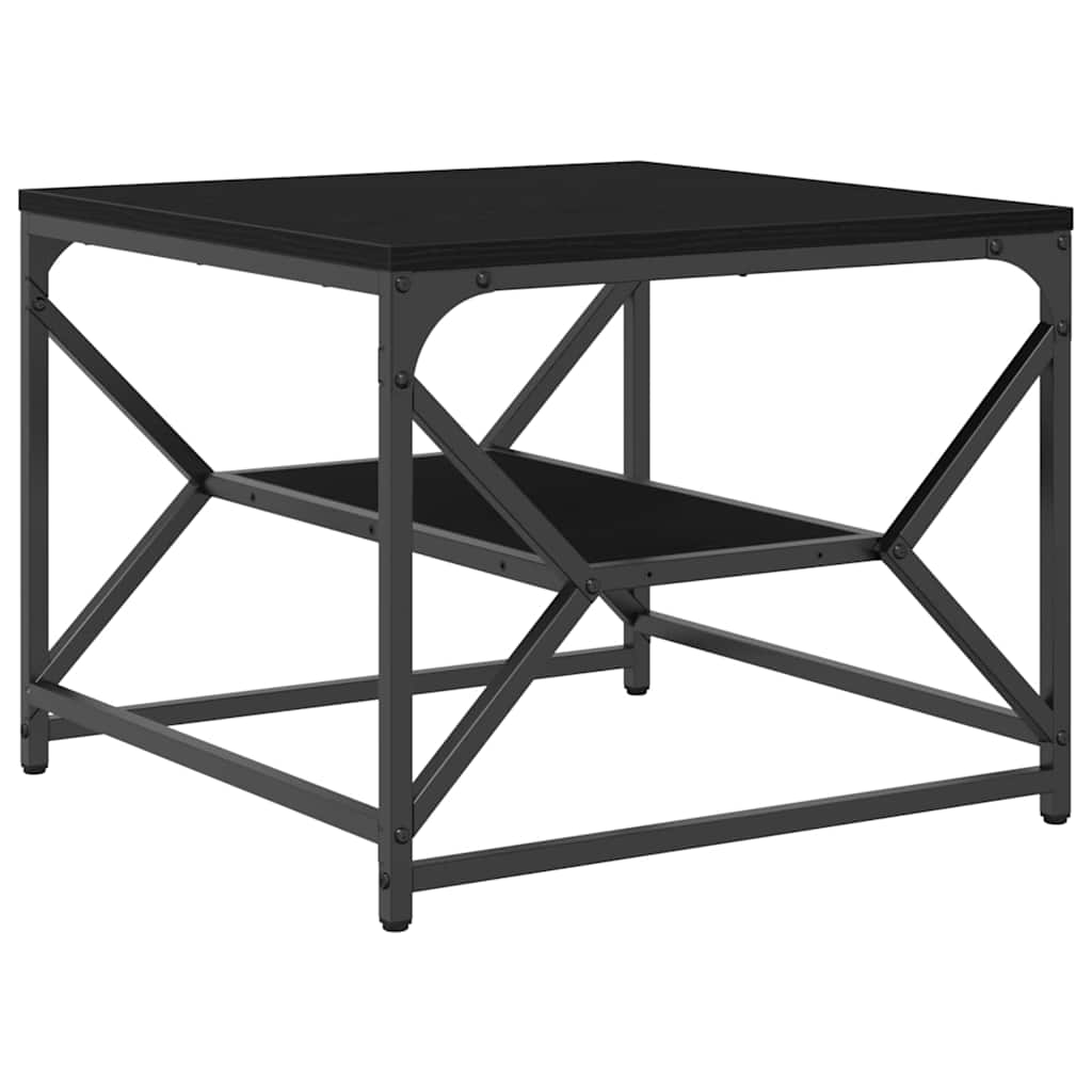 Sofabord Sort eg 51 x 50 x 40 cm Ingeniørtræ og stål