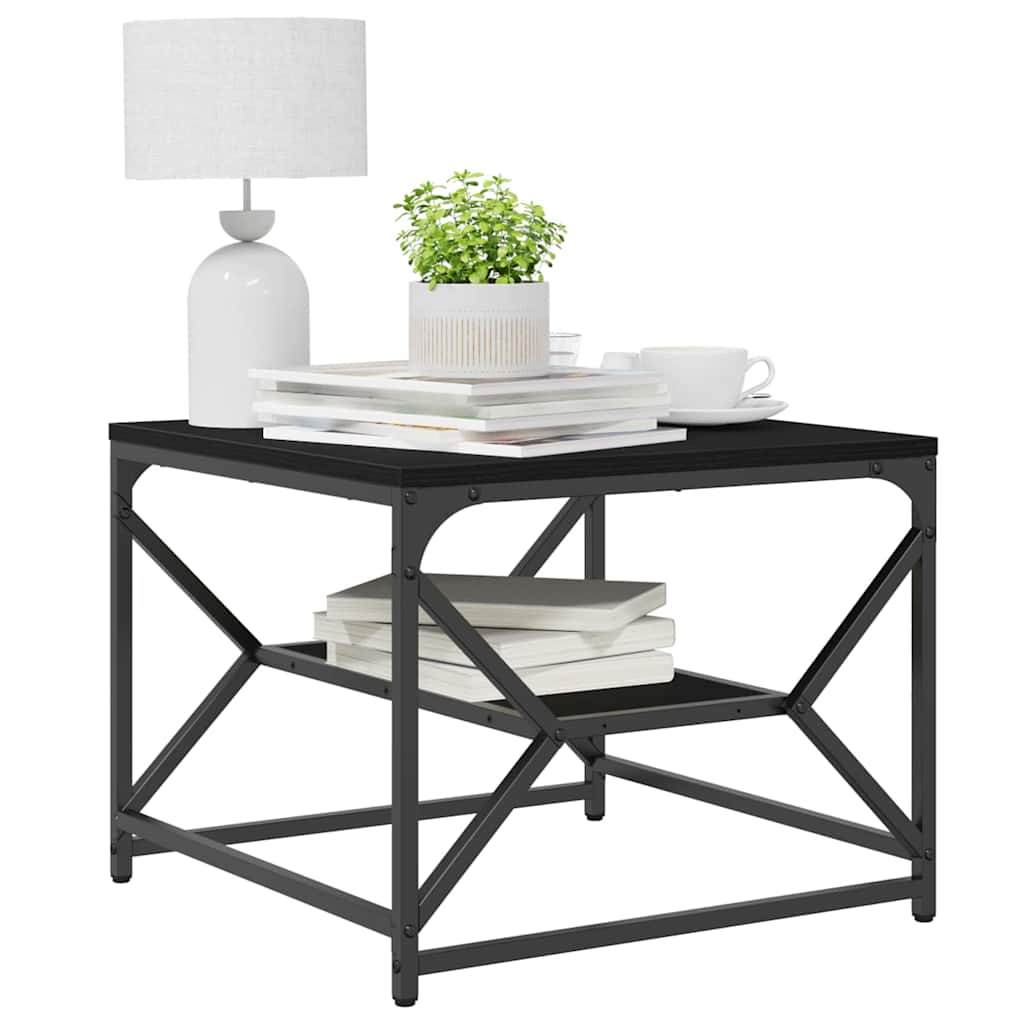 Sofabord Sort eg 51 x 50 x 40 cm Ingeniørtræ og stål