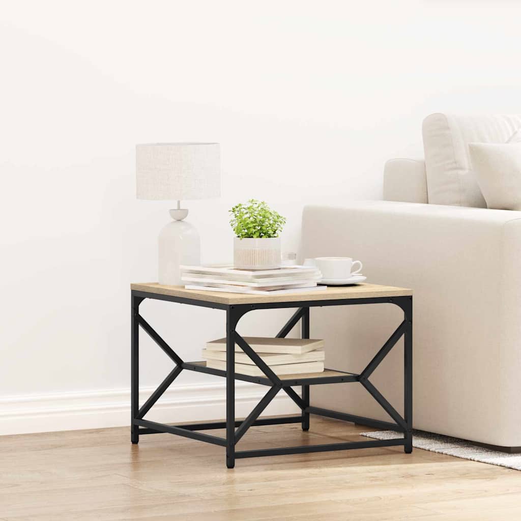 Sofabord Sonoma eg 51 x 50 x 40 cm Ingeniørtræ og stål