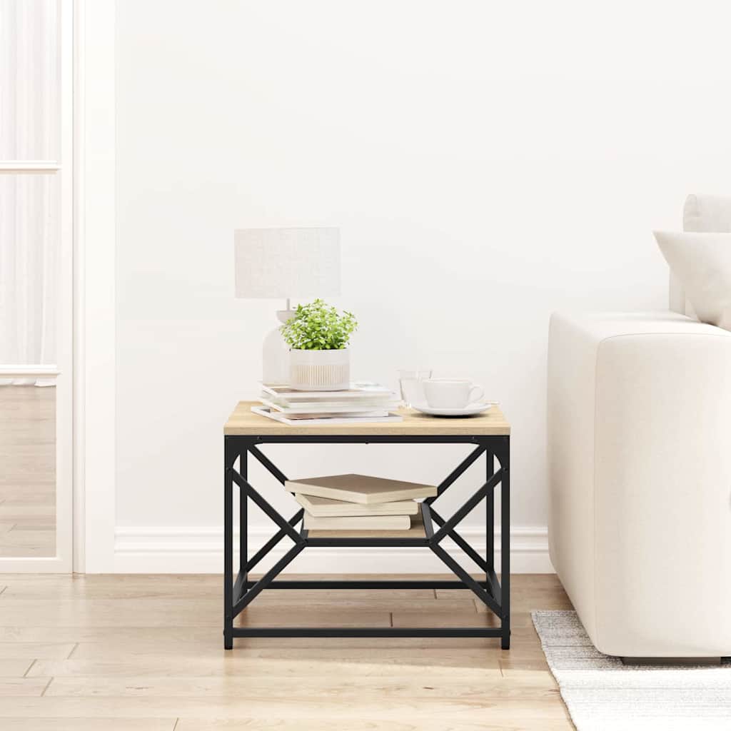 Sofabord Sonoma eg 51 x 50 x 40 cm Ingeniørtræ og stål