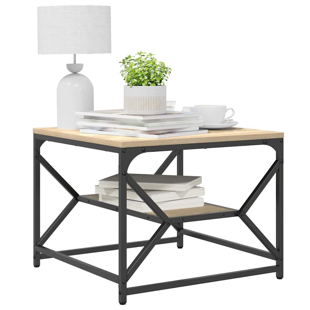 Sofabord Sonoma eg 51 x 50 x 40 cm Ingeniørtræ og stål