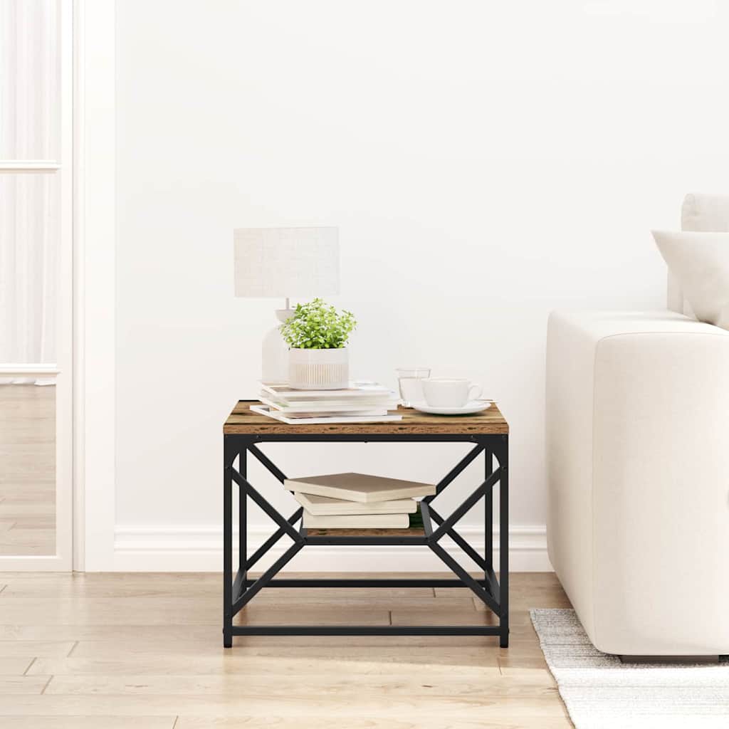 Sofabord Gammelt træ 51 x 50 x 40 cm Ingeniørtræ og stål