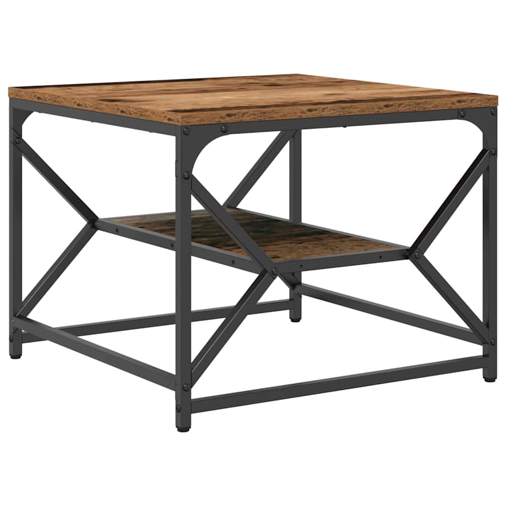 Sofabord Gammelt træ 51 x 50 x 40 cm Ingeniørtræ og stål