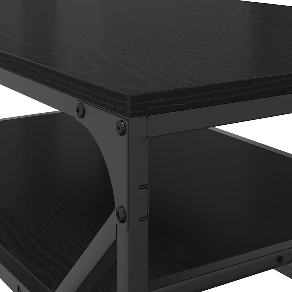 Sofabord Sort eg 90 x 50 x 40 cm Ingeniørtræ og stål