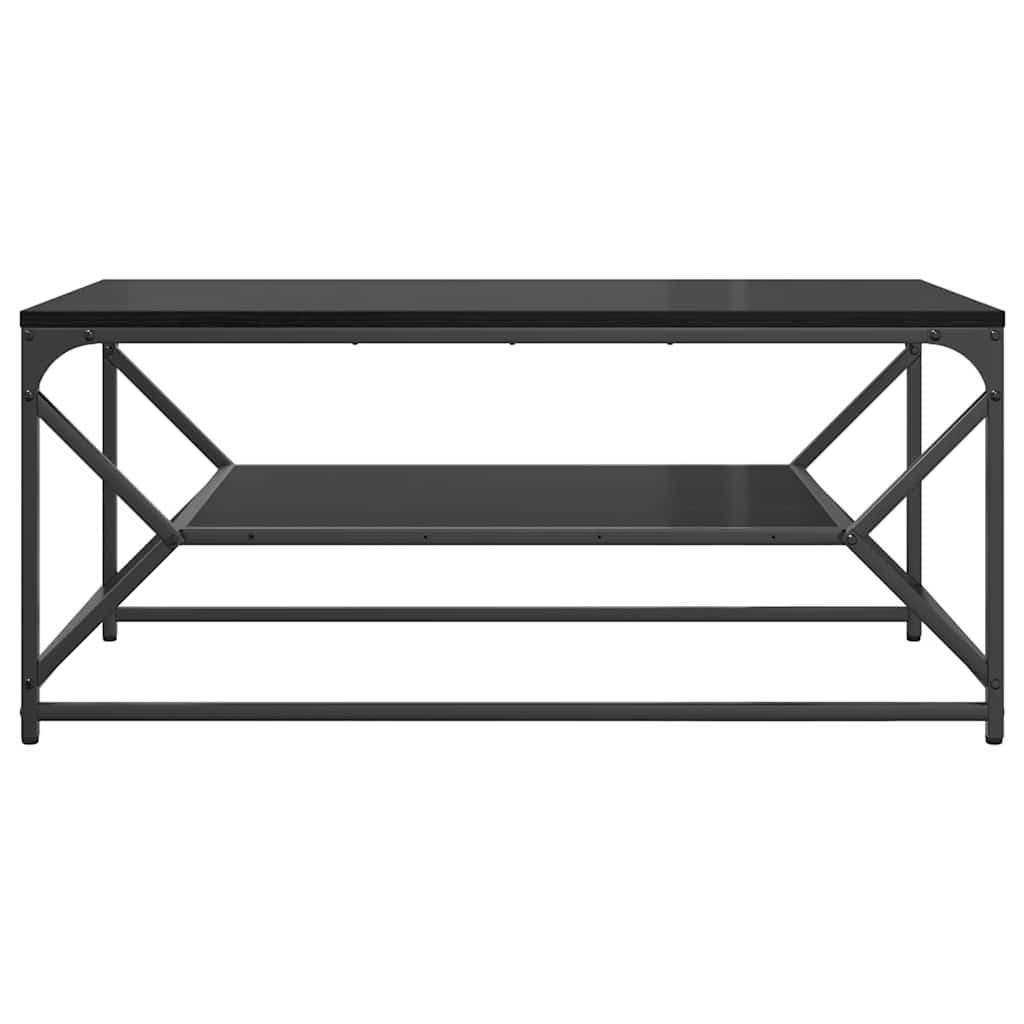Sofabord Sort eg 90 x 50 x 40 cm Ingeniørtræ og stål