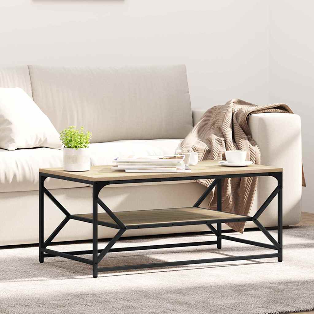 Sofabord Sonoma eg 90 x 50 x 40 cm Ingeniørtræ og stål